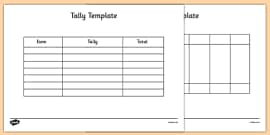 Tally Worksheet Worksheet Data Collection Tally Tally