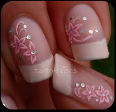 French Manicure With Pink White Floral Flowers Water Slide Decals With Fish Scale Glitter Easy Free Hand And Dec Pink Nails Pink Nail Art Designs Nail Art Light pink nail polish isn't just for summer weddings.