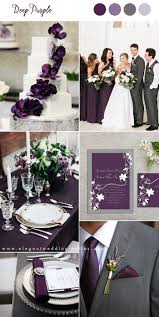 Black base with purple ribbon laced on decor and serving elements. 10 Pretty Shades Of Purple Wedding Color Combos Elegantweddinginvites Com Blog