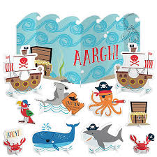 Read on to get some pirate dessert inspiration, and to see how we added… Pirate Shark Table Decorating Kit 10pc Party City