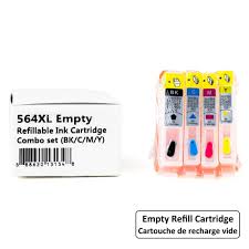 5 bottle of dye ink for hp ink cartridge (1 black,1 photo black,1 cyan, 1 magenta,1 yellow), 100ml each bottle. Hp 564xl Empty Refillable Ink Cartridge Combo High Yield Bk C M Y With Permanent Chip