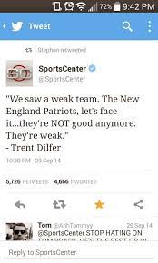 22 Meme Internet: we saw a weak team. the new england patriots, let's face  it.... they're NOT good anymore. They're weak. - Trent Dilfer. -  #TrentDilfer #sportscenter #patriotshaters