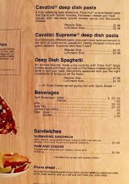 When available, we provide pictures, dish ratings, and descriptions of each menu item and its price. Pizza Hut Menu Pasta And Sandwiches Dated 1975 Vintagemenus