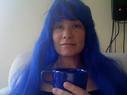 @extensionsexpress blue black hair color tutorial #workfriendly. Blue Hair Old Lady W Her Blue Coffee Cup I Can Do What I W Flickr