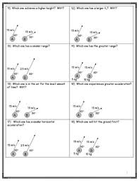 Set parameters such as angle, initial speed, and mass. Understanding Non Horizontal Projectile Motion Worksheet Tpt