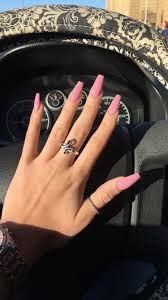 Compared with shopping in real stores, purchasing products. Pink Coffin Nails Winter Nails Acrylic Pink Acrylic Nails Nail Designs