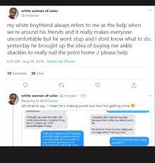 Lady Drags Her White Boyfriend To Twitter For Referring To Her As 'help' -  Romance - Nigeria