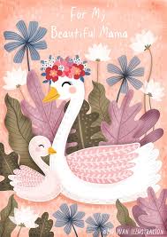 Don't get hung up on finding the specific products to make this card but use this example from scrapping mommy to spur your own imagination. Mothers Day Greeting Cards Liv Wan Illustration