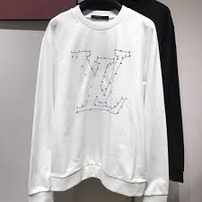 Lv Stitch Print Embroidered Sweatshirt White 1a85ls In 2020 Embroidered Sweatshirts Sweatshirts Black Sweatshirts