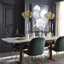 Mid Century Modern With An Art Deco Flair In 2020 Velvet Dining Room Chairs Velvet Dining Chairs Green Dining Room