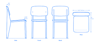 39 ~ 41cm backrest height male: Prouve Standard Chair Dimensions Drawings Dimensions Com