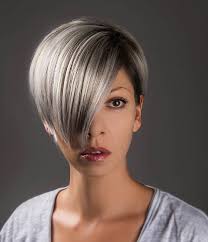 Short funky blonde asymmetrical hair. 30 Modern Short Grey Hair For Trendy Girls Hairstylecamp