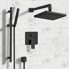 More shopping tips most black shower sets come in a black matte finish to give it a more natural and smooth feel. Remer Sfr42 By Nameek S Galiano Matte Black Shower System With 8 Rain Shower Head And Hand Shower Thebathoutlet