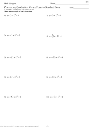 Convert the following quadratics from standard form to vertex form. Converting Quadratics Vertex Form To Standard Form Quadratic Equation Equations