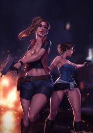 jill valentine and claire redfield (resident evil) drawn by personal_ami 