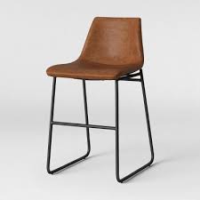Bowden Upholstered Molded Faux Leather Counter Height Barstool Caramel Project 62 Metal Counter Stools Leather Counter Stools Counter Stools