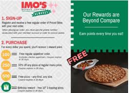 Imo S Pizza Rewards Free Appetizer Pizza Birthday Reward Free Appetizer Birthday Rewards Eat