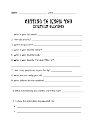 Getting To Know You Introduction Questions Student Interest Survey Interest Survey Student Survey