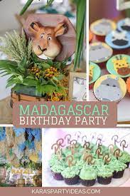 I love the clean look of the decor, yet how true to character it stays! Kara S Party Ideas Madagascar Birthday Party Kara S Party Ideas