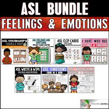 Asl American Sign Language Feelings And Emotions Bundle