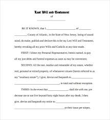 Testament, to act without bond. Free 7 Sample Last Will And Testament Forms In Ms Word Pdf