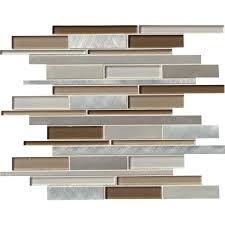 Msi Madison Avenue Interlocking 12 In X 12 In X 8mm Glass Metal Mosaic Wall Tile 1 Sq Ft Glsmtil Ma8mm Espejos Cocinas Hazlo Tu Mismo
