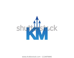 Initial Letter Km Arrow Chart Finance Stock Vector Royalty