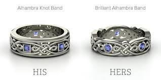 His And Hers Alhambra Knot Band Celtic Never Ending Knot Representing Continuation And Longevity Foun Celtic Wedding Rings Diamond Wedding Bands Wedding Rings
