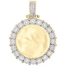 Check out our memory frame pendant selection for the very best in unique or custom, handmade well you're in luck, because here they come. 10k Yellow Gold Memory Frame Diamond Medallion Photo Engrave Pendant 0 71 Ct Jfl Diamonds Timepieces
