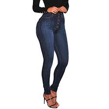 Womens Kardashian Butt Lift High Waisted Skinny Denim Stretch Slim Length Jeans