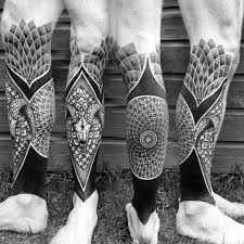 Attractive Black And White Calf Tattoos For Men Top 83 Shin Tattoo Ideas 2020 Inspiration Guide Leg Tattoos Shin Tattoo Tattoos For Guys