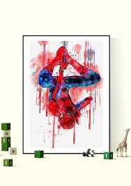 Spider Man Far From Home Spiderman Peter Parker Tom Holland Superhero Digital Download Print Poster Art Watercolor Painting Spiderman Canvas Painting Easy Spiderman Canvas Painting Spiderman Canvas