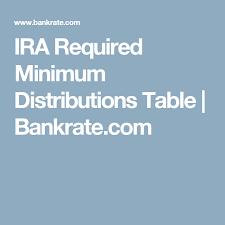 Ira Required Minimum Distributions Table 2020 Required Minimum Distribution Distribution Ira