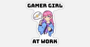 'Gamer Mädchen zockt Spiel Konsole PC' Sticker | Spreadshirt