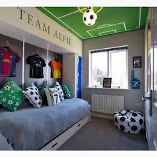 Decor For Kids On Instagram Soccer Credit To Cooper Bespoke Joinery Ltd Soccer Themed Bedroom Boy Bedroom Design Soccer Bedroom