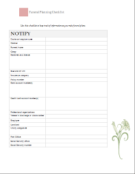 Funeral Planning Checklist Template Document Templates Funeral Planning Checklist Funeral Planning Planning Checklist