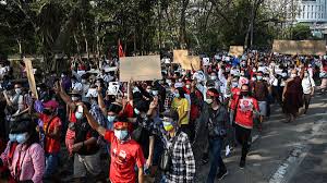 Security forces in myanmar made mass arrests and appeared to use lethal force on sunday as they intensified their efforts to break up protests a month after the military staged a coup. Myanmar Protesters Call For Military To Release Aung San Suu Kyi Cnn