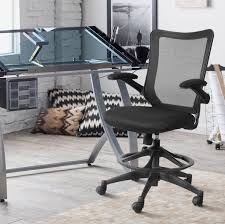 If you're considering this chair as your next gaming or office. Black Devoko Drafting Chair With Flip Up Arms Tall Office Chair Executive Computer Standing Desk Chair Black Office Furniture Accessories Kolenik Chairs Sofas