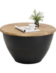 Couchtisch Mangoholz Massiv Rund Braun Schwarz Schwarz Braun Modern Holz Metall 72 43cm Carryhome Couchtisch Wohnzimmertische Mangoholz
