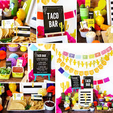 Fiesta Taco Bar Decorations Tex Mex Cinco De Mayo Taco Bar Tex Mex Party Fiesta Party Favors