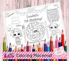 L O L Surprise Theme Activity Placemat This Is A Printable Birthday Activity Placemat 11x 17 Birthday Activities Birthday Surprise Party Girls Party Games