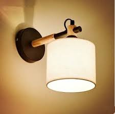 wood wall sconce nordic led wall lamp fabirc lampshade wooden light fixtures aplik lamba appliques pared murales affiliate lamba aplike