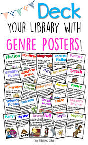 These Colorful Genre Posters Will Be A Great Reference For Your Students To Identify And Understand Different Genre Posters Classroom Library Classroom Posters