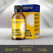 Syrup Bottle Box Mockup Syrup Bottle Bottle Box Bottle