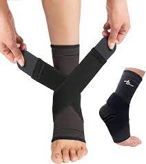 Jupiter Foot Sleeve Pair With Compression Wrap Ankle Brace For Arch Ankle Support Football Basketball Volleyball In 2021 Foot Sleeves Ankle Braces Ankle Support