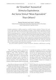 Pdf An Orwellian Account Of Stimulus Equivalence Are Some Stimuli More Equivalent Than Others
