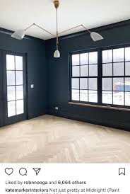 Office Dark Walls And Light Herringbone Floors Paint Color Midnight 2131 20 By Benjamin Mo Herringbone Wood Floor Light Floors Dark Walls Herringbone Floor