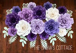 Purple And Mint Paper Flower Wedding Backdrop Flower Backdrop Wedding Paper Flower Backdrop Wedding Paper Flowers Wedding