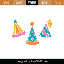 Bring the seams together and glue the straight edge over the edge with the tab until you can't see any opening down the side. Free Birthday Hats Svg Cut File Lovesvg Com