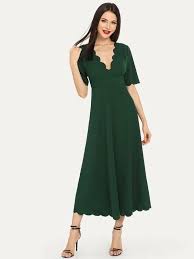 Stai cercando un vestito lungo chic ed economico? Abito A Orlo Smerlato E Vita Di Stile Impero Shein Italia